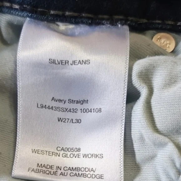 Silver Jeans Avery Straight W27 L30 Dark Wash Stretch Denim Jeans - Picture 8 of 10